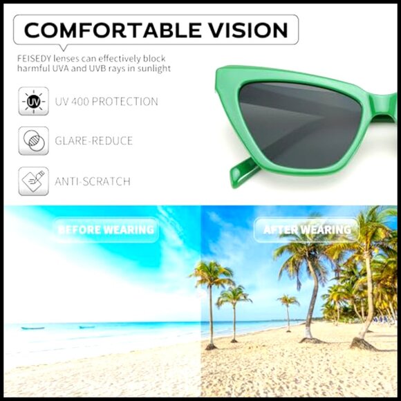 Retro Cat Eye Sunglasses UV400 Protection Vintage Chic Small Frame main image 7